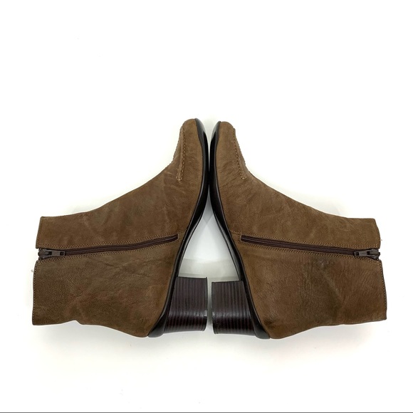 Sesto Meucci Light Brown Worn Leather Style Low Stacked Heel Ankle Boots Sz 9.5 - Picture 6 of 16